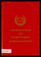 Constitution du Kampuchéa démocratique : adoptée par le troisième Congrès national, le 14 décembre 1975, mise en application à partir du 5 janvier 1976