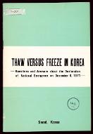 Thaw versus freeze in Korea : questions and answers about the declaration of National emergency on december 6, 1971