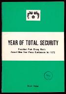 Year of total security : president Park Chung Hee's annual new year press conference for 1972