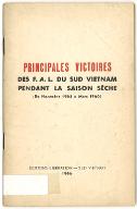 Principales victoires des FAL du Sud Vietnam pendant la saison sèche : de novembre 1965 à mars 1966