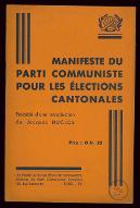 Manifeste du Parti communiste pour les élections cantonales
