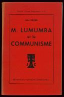 M. Lumumba et le communisme : variations à partir du livre de M. P. Houart