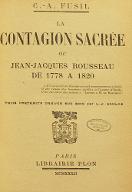 La  contagion sacrée ou Jean-Jacques Rousseau de 1778 à 1820