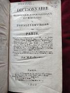 Dictionnaire historique topographique et militaire de tous les environs de Paris
