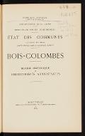 Bois-Colombes : notice historique et renseignements administratifs