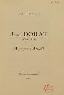 Jean Dorat (1508-1588) : à propos d'Arcueil