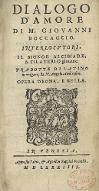 Dialogo d'Amore di M. Giovanni Boccaccio... trad. di latino in volgare, da  M. Angelo Ambrosini