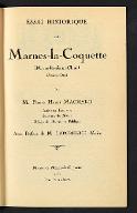 Essai historique sur Marnes-la-Coquette, Marne-lès-Saint-Cloud, Seine-et-Oise, par M. Pierre Henri Machard,... Avec préface de M. Laborderie,...