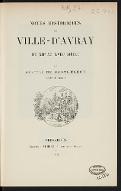 Notes historiques sur Ville-d'Avray du XIIè au XVIIIè siècle