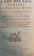 L'ami des lois : comédie en cinq actes, en vers, représentée par les Comédiens de la Nation le 2 janvier 1793