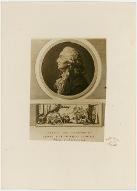 [Portrait de Nicolas Caritat de Condorcet de profil ; découverte du cadavre de Condorcet dans la prison de Bourg-La-Reine : reproduction photographique d'une gravure de Duplessi Bertaux]