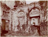 Ruines du château d'Issy : [vue du salon envahi par la végétation]