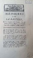 Mémoires sur la Bastille et la détention de l'auteur dans ce château royal, depuis le 27 septembre 1880 [sic], jusqu'au 19 mai 1782