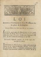 Loi relative à l'établissement d'un monument sur la place de la Bastille : donnée à Paris, le 27 juin 1792, l'an 4e de la Liberté