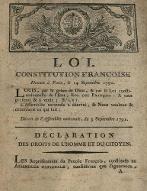 Loi, Constitution françoise donnée à Paris, le 14 septembre 1791. Déclaration des droits de l'homme et du citoyen