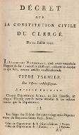Décret sur la Décret sur la Constitution civile du clergé du 12 juillet 1790