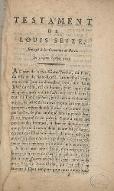 Testament de Louis seize, envoyé à la Commune de Paris le vingt-un janvier 1793