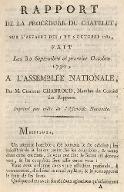 Rapport de la procédure du Châtelet sur l'affaire des 5 et 6 octobre, fait à l'Assemblée nationale par M. Charles Chabroud
