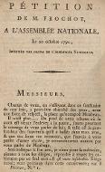 Pétition de M. Frochot, à l'Assemblée Nationale, le 20 octobre 1791