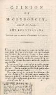 Opinion de M. Condorcet, député de Paris, sur les émigrans