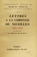 Correspondance générale. Lettres à la comtesse de Noailles : 1901-1919 ; et suivies d'un article de Marcel Proust