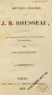 Oeuvres choisies de J. B. Rousseau à l'usage des collèges royaux et des écoles secondaires