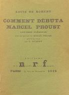 Comment débuta Marcel Proust : lettres inédites