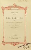 Les  élégies = Elégies, 1885, français