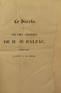 Œuvres choisies de H. de Balzac