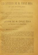 Les  lettres de M. Emile Zola et les poursuites