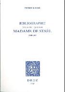 Bibliographie de la critique sur Madame de Staël : 1789-1994