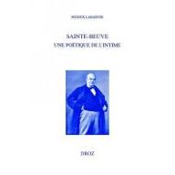 Sainte-Beuve : une poétique de l'intime