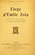 Eloge d'Emile Zola : discours prononcé le 1er octobre 1905 au nom de la jeune littérature française à la cérémonie commémorative de Médan