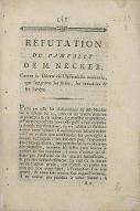 Réfutation du pamphlet de M. Necker, contre le décret de l'Assemblée nationale, qui supprime les titres, les armoiries et les livrées