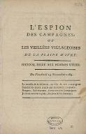 L'espion des campagnes ou Les veillées villageoises de la plaine d'Ivry. Journal dédié aux hommes utiles. Du vendredi 19 novembre 1789