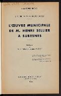L'oeuvre municipale de M. Henri Sellier à Suresne : la municipalité en service social