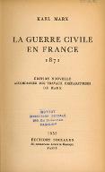 La  guerre civile en France, 1871 : édition nouvelle accompagnée des travaux préparatoires de Marx