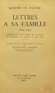 Lettres à sa famille : 1809-1850