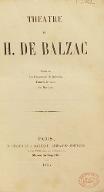 Théâtre de H. de Balzac