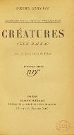 Créatures chez Balzac : recherches sur la création intellectuelle