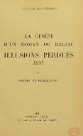 La  genèse d'un roman de Balzac : Illusions perdues : 1837