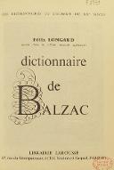 Dictionnaire de Balzac