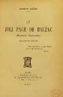Le  joli page de Balzac : Madame Marbouty : documents inédits