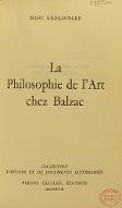 La  philosophie de l'art chez Balzac
